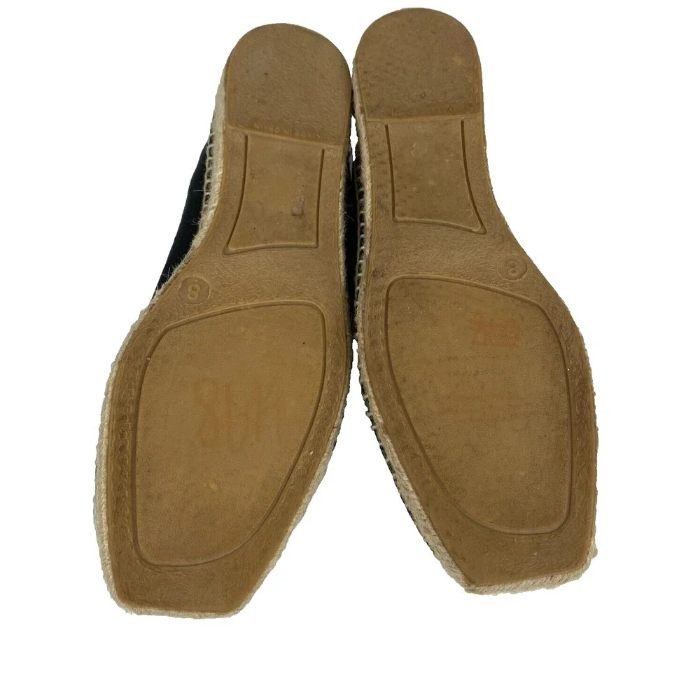 Everlane Womens, Shoes black leather and jute espadrille size 8 black.‎
